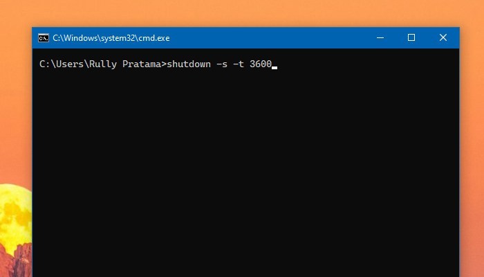 Perintah shutdown di Windows