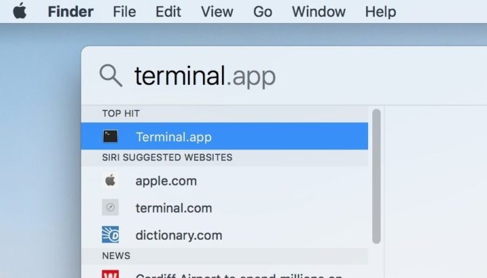 Jalankan Terminal di macOS