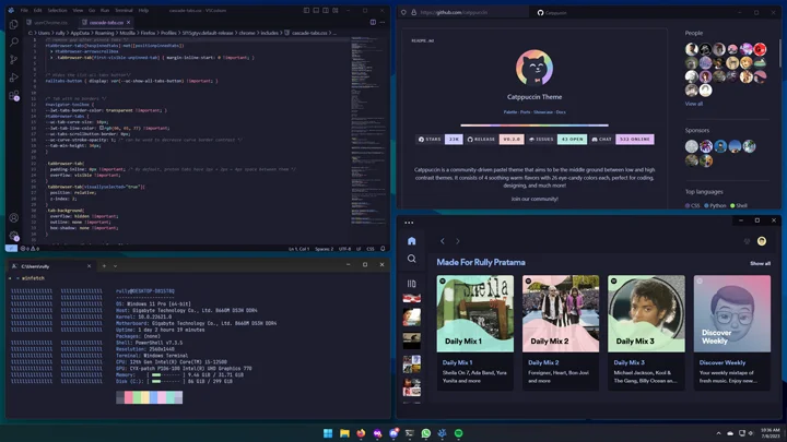 Catppuccin themes example