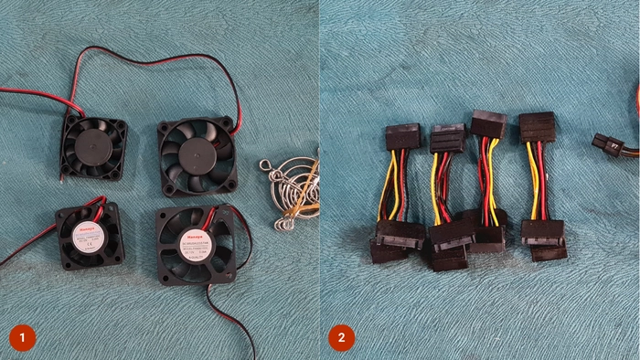 4 cm fan 12 V dan kabel SATA power extension